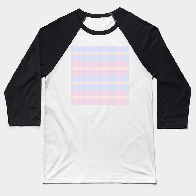 Pastel Aesthetic Iagan 2 Hand Drawn Textured Plaid Pattern Baseball T-Shirt by GenAumonier